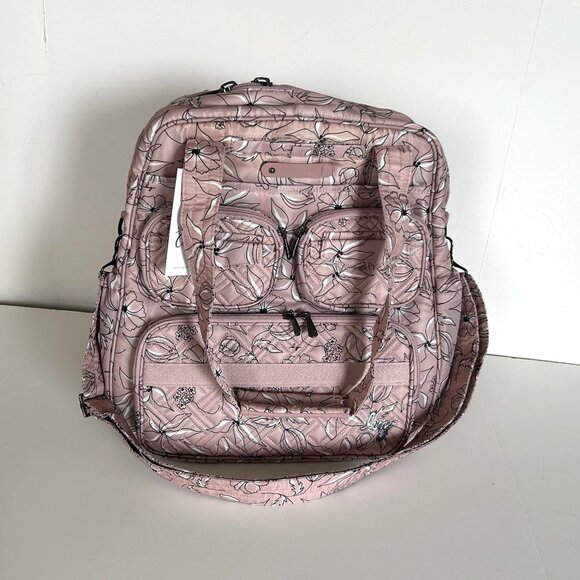 Lug Puddle Jumper LE Convertible Tote Bag Sketch Floral Blush - Picture 6 of 13